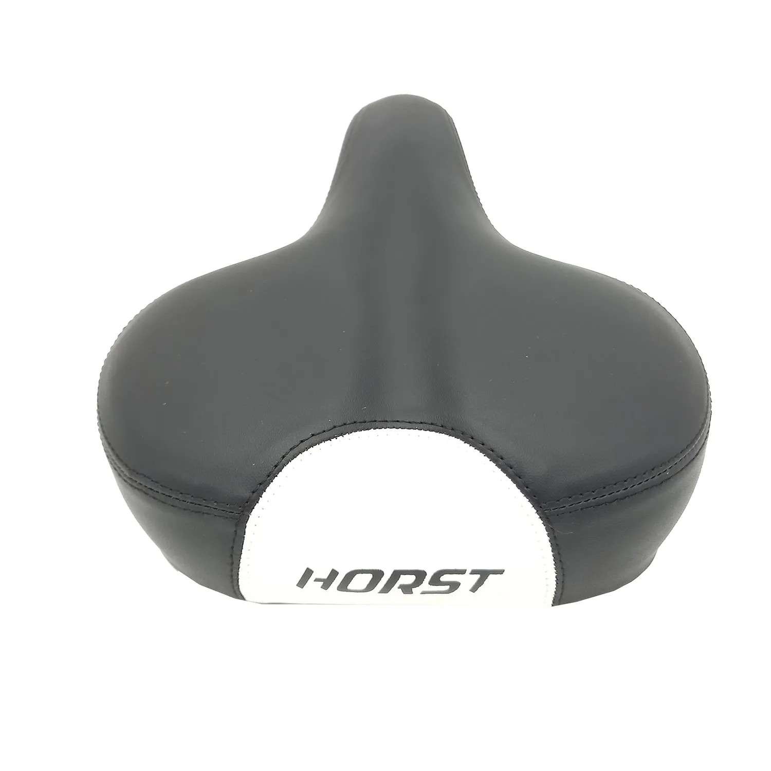 Седло HORST комфортное с замком  255x185мм мягкое, пружины закрытого типа, черно-белое