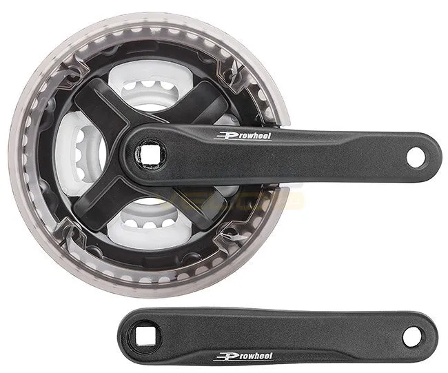 Шатуны PROWHEEL TA-CN68 24/34/42Т 175мм "под квадрат" сталь/алюм. чёрно-серебр