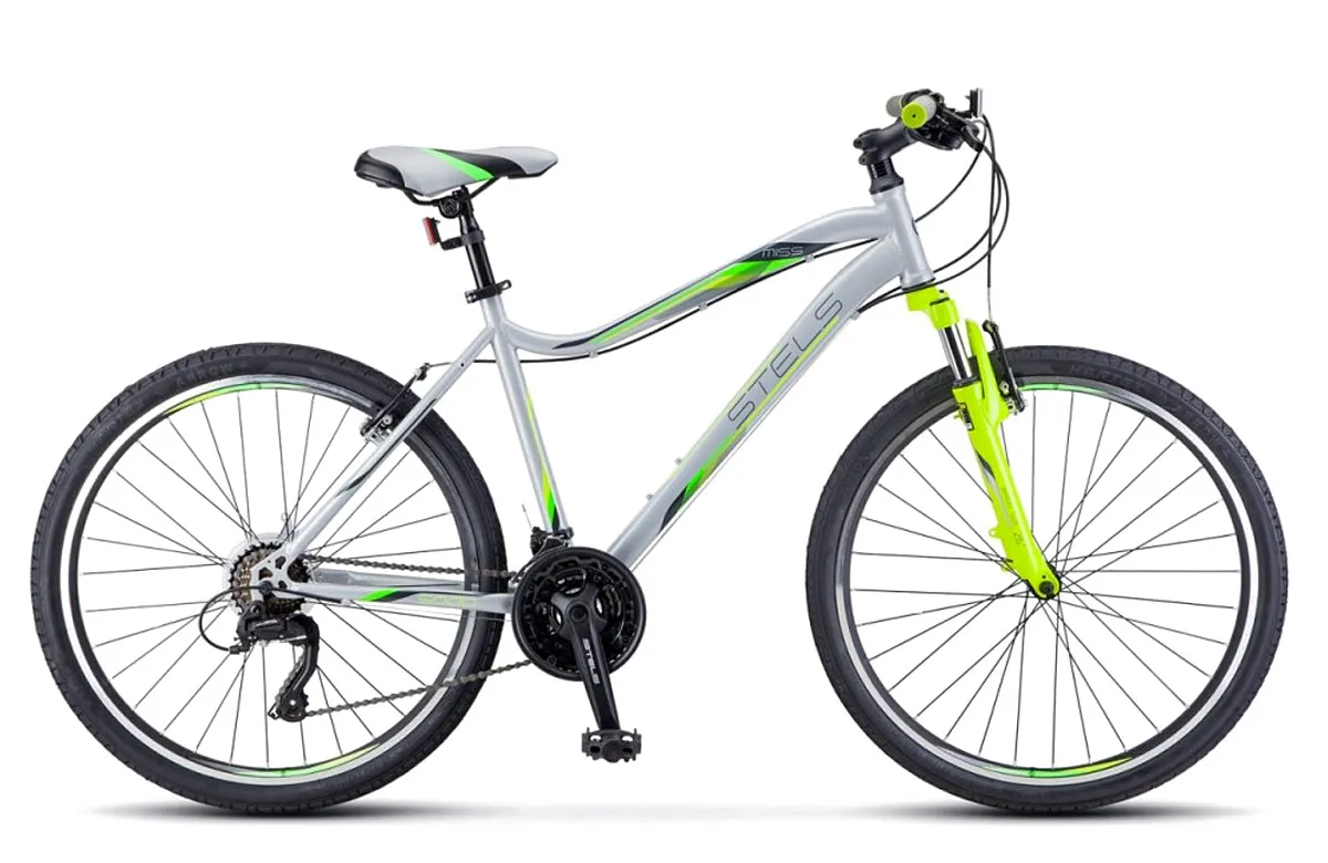Велосипед STELS Miss-5000 V 26"  18" Серебристый/салатовый V050