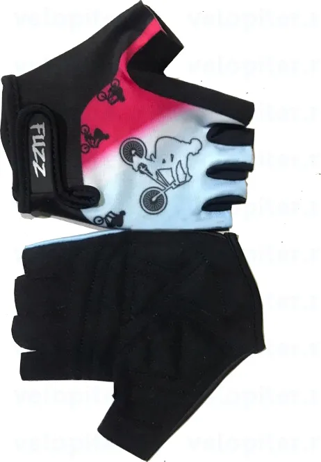Перчатки дет лайкра BIKE бело-розовые р-р 10/XL GRIP GEL FUZZ