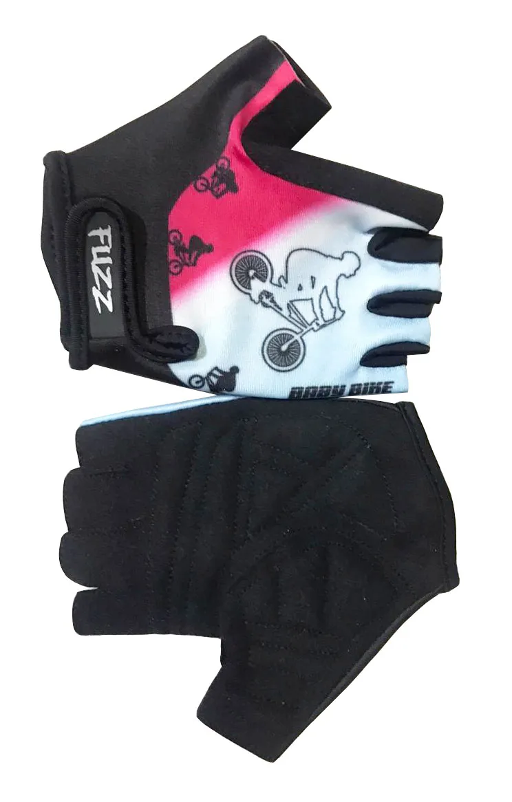 Перчатки дет лайкра BIKE бело-розовые р-р 8/L GRIP GEL FUZZ