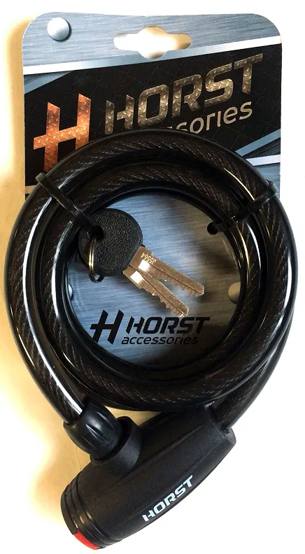 Замок вело HORST 12х1200мм автом.на ключе с защит